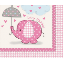 Baby Shower Pink Elephant Napkins